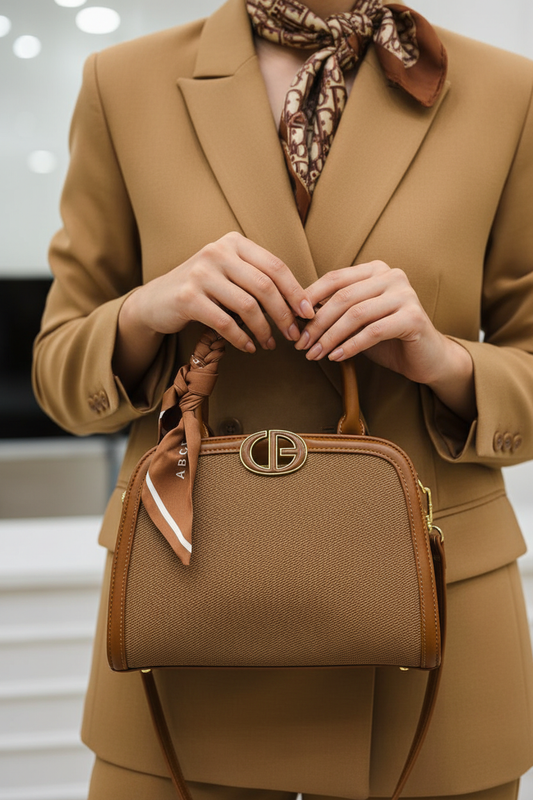 Camel blazer scarf 1